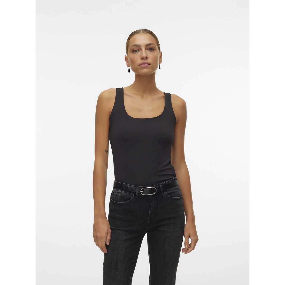 Débardeur encolure ronde noir, VERO MODA