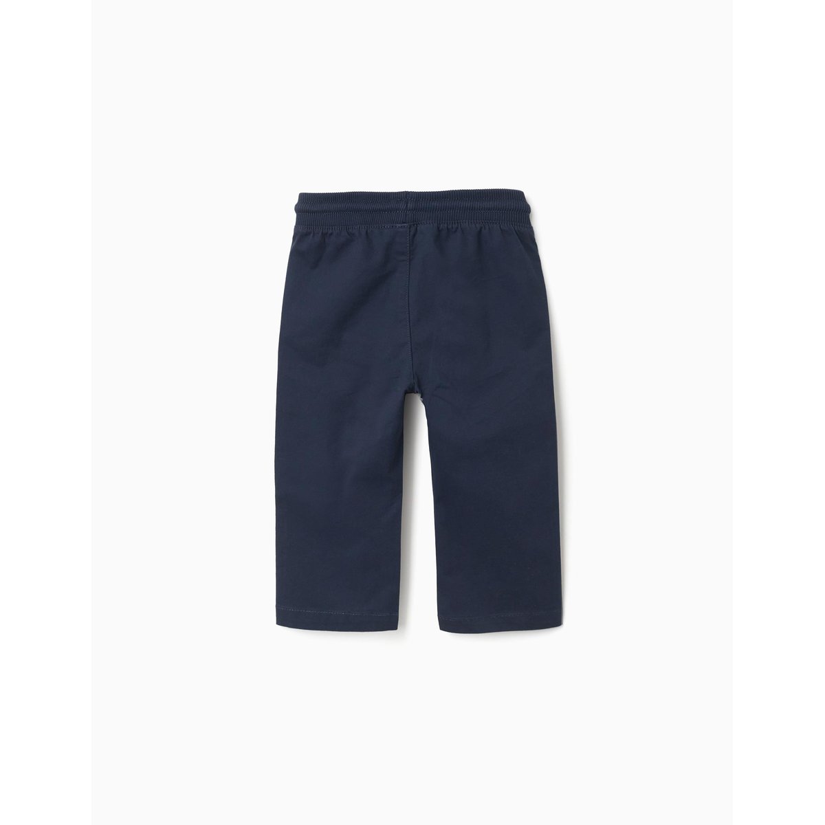 Pantalon ajusté en sergé avec cordon de serrage bleu foncé, ZIPPY