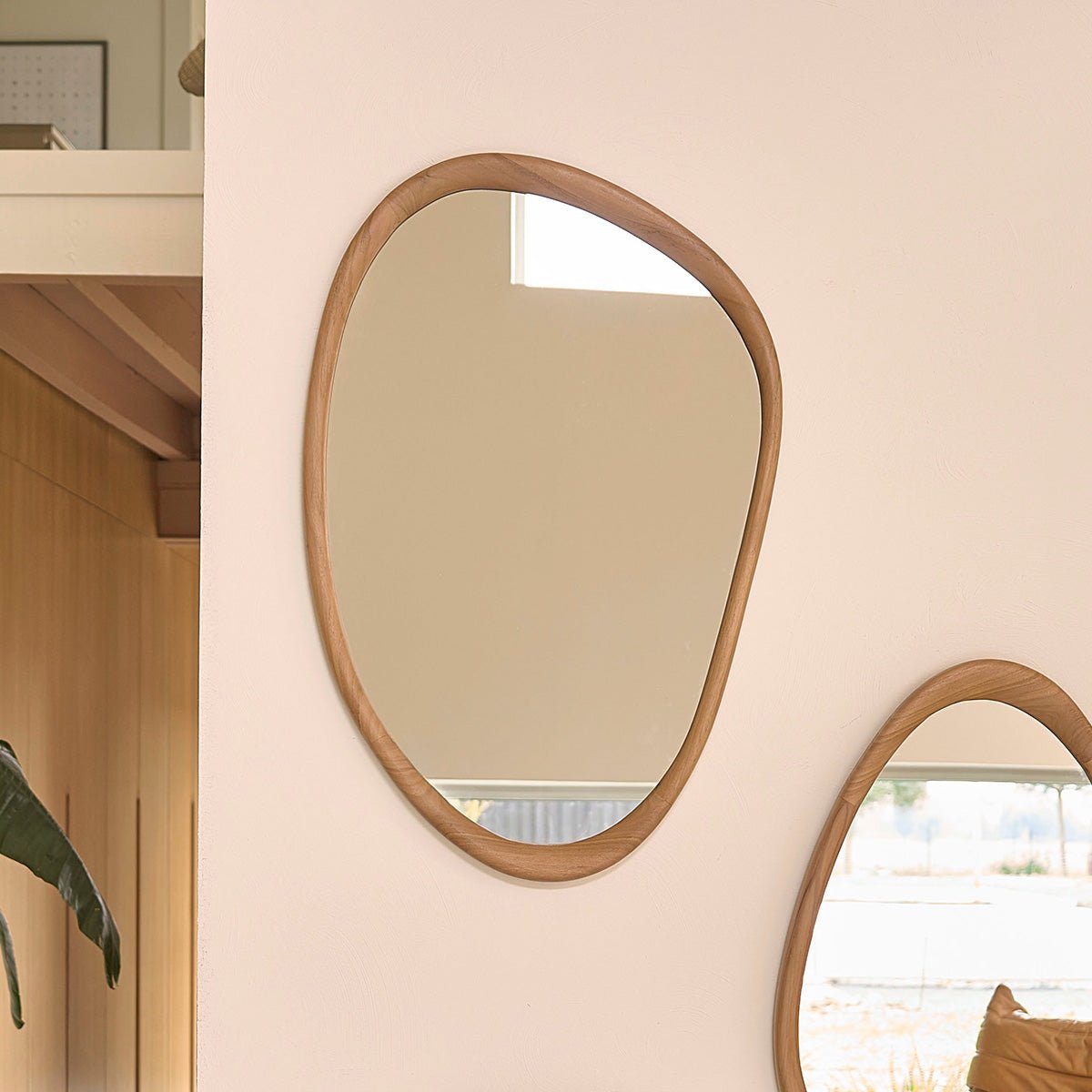 Miroir organique en teck massif 90 cm BELIZE naturel, BERAH GETAH