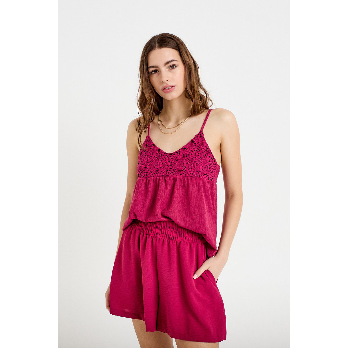 Short fluide regular rouge, CACHE CACHE
