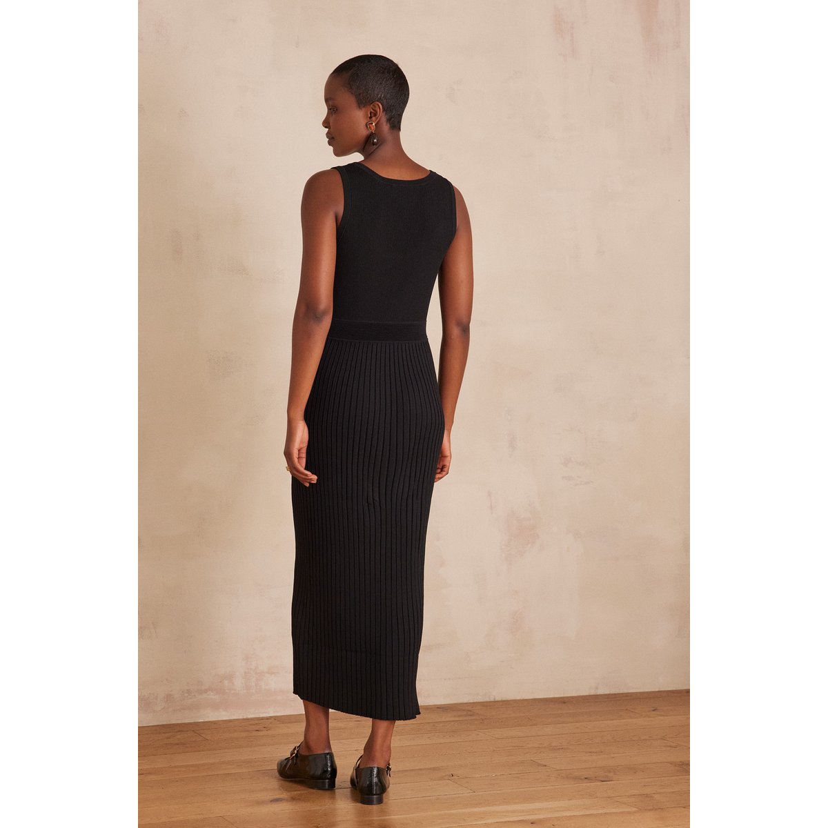 Robe droite côtelé Rive noir, Maison 123