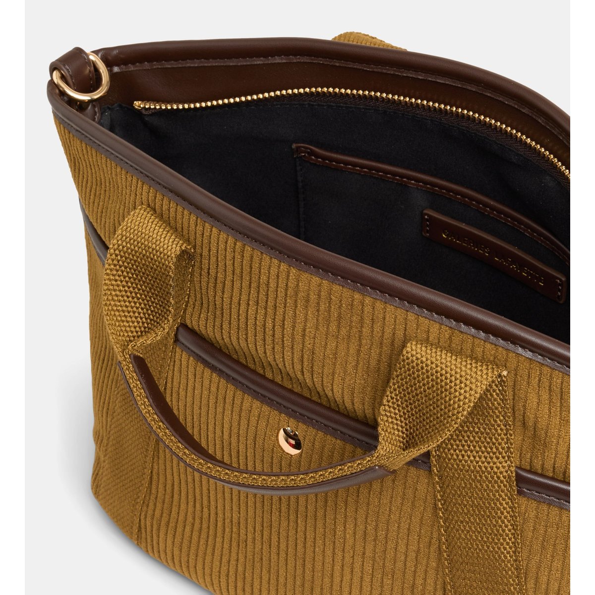 Sac cabas maggy velours kaki clair, GALERIES LAFAYETTE