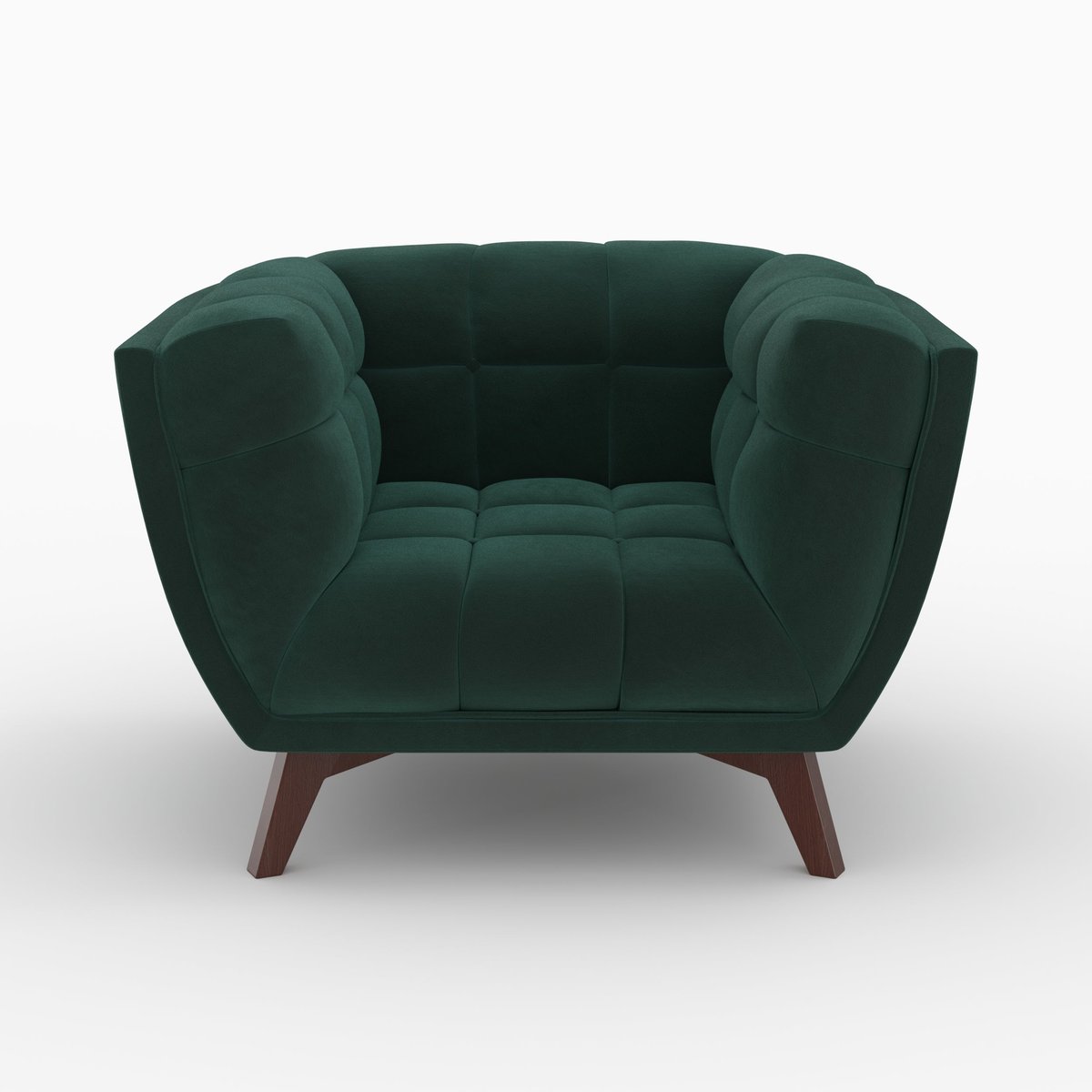 Ensemble canapé et fauteuil en velours 4 places - MONA vert sapin, MAISON PAVANE