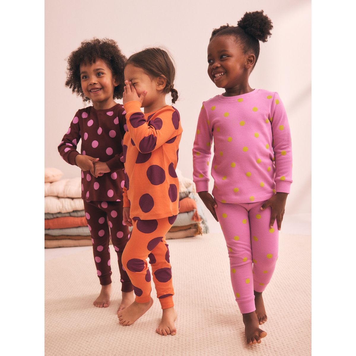 Pyjama douillet à nœuds et cœurs, lot de 3 violet, NEXT