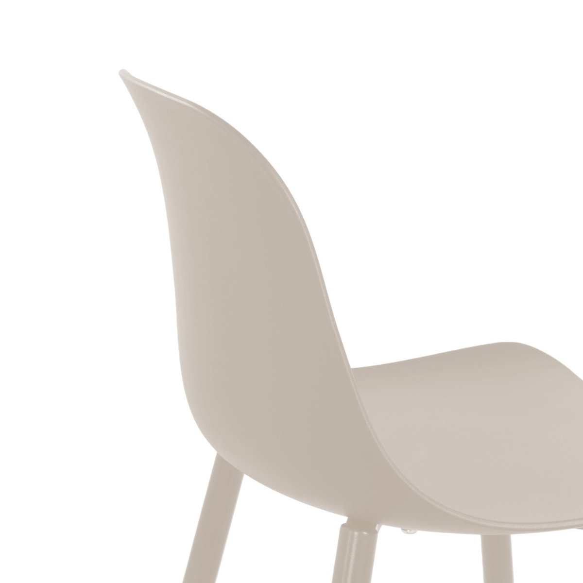 Lot de 4 tabourets de bar intérieur et extérieur en plastique et métal H65cm- PORTLAND beige, DRAWER