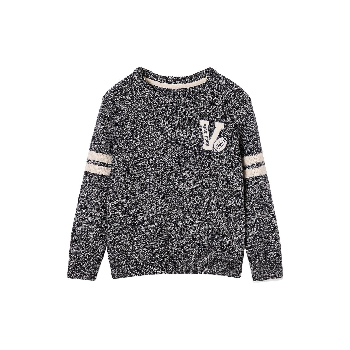 Pull col rond manches longues lot bleu, VERTBAUDET