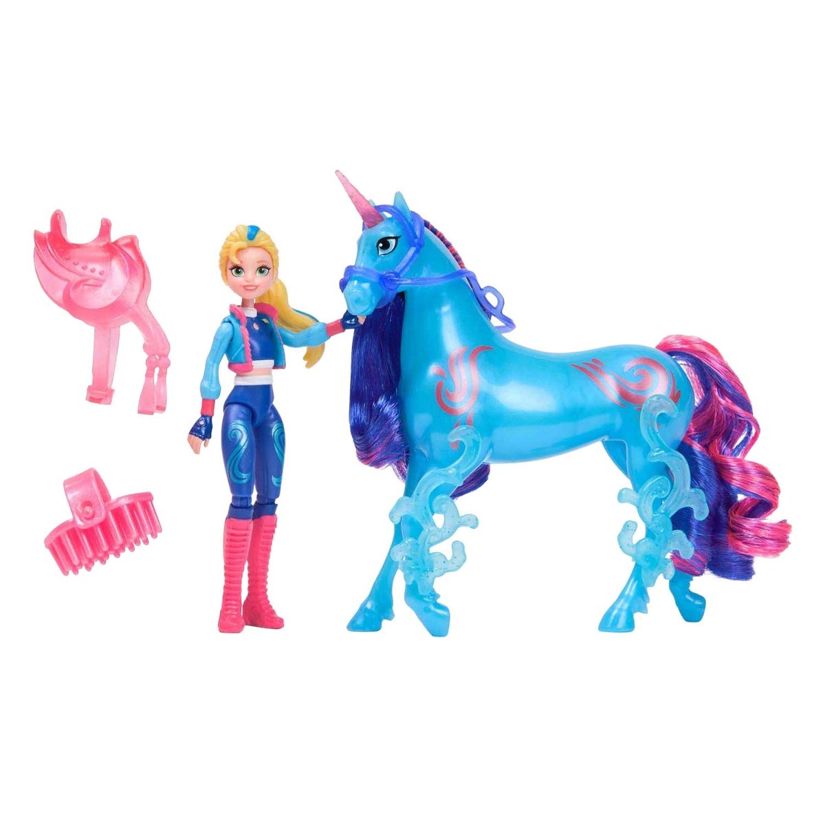 Unicorn Academy - L'ecole des licornes - Licorne River + Poupée Isabel multicolore, SPIN MASTER