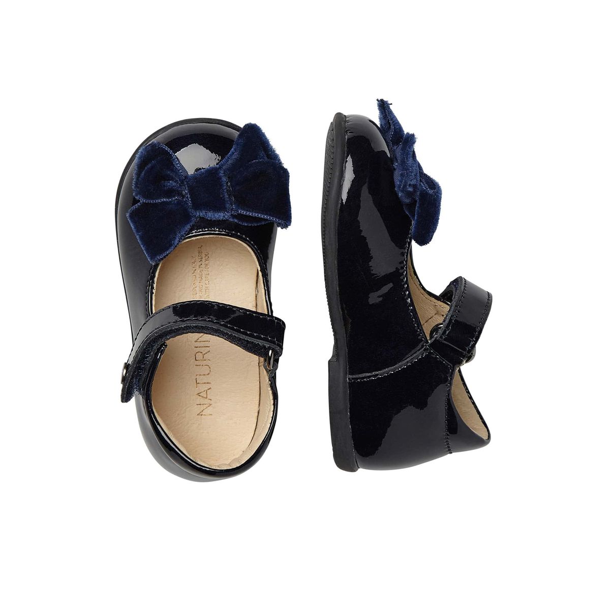 Ballerines en vernis ARABESQUE marine, NATURINO