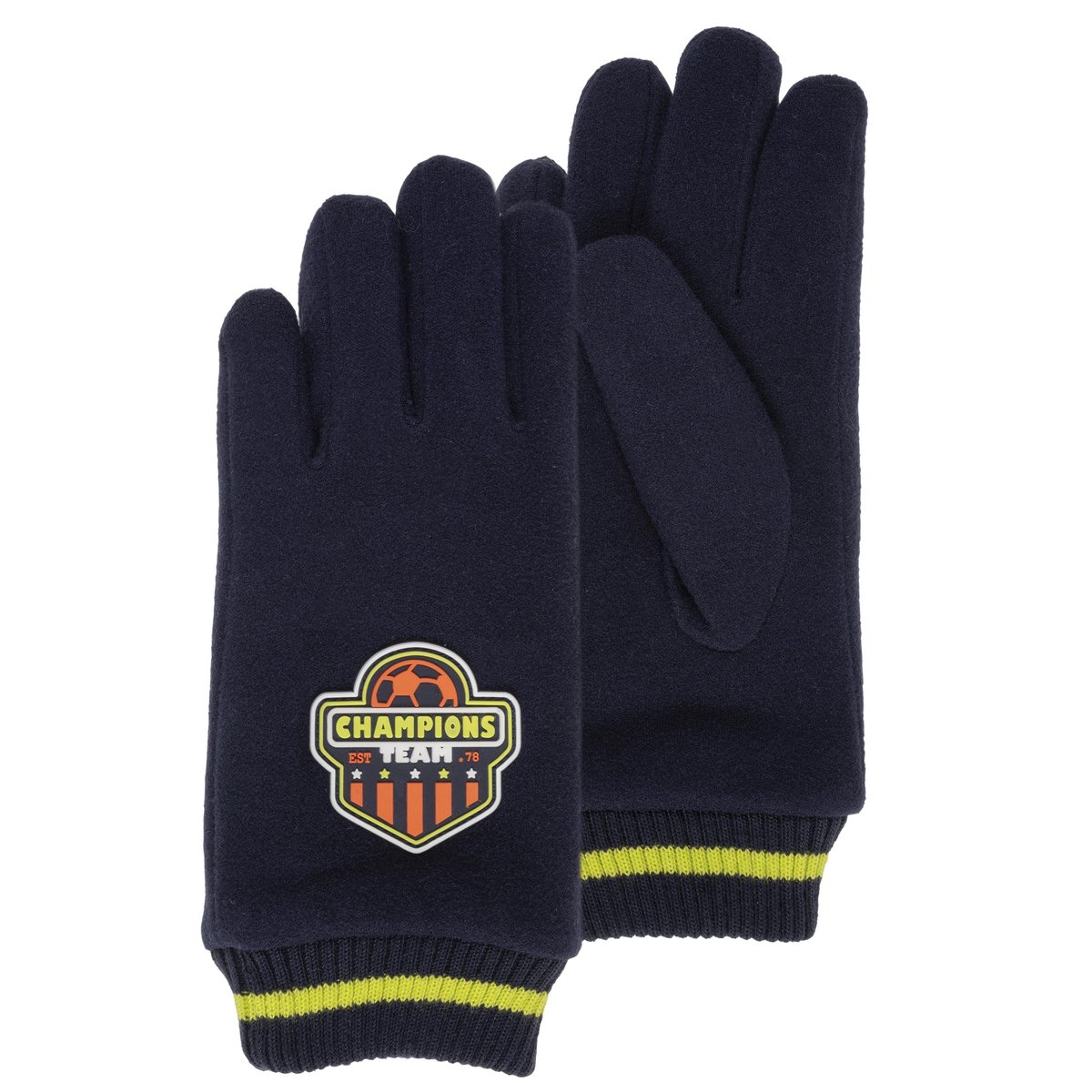 Gants doublés imitation fourrure bleu marine, ISOTONER