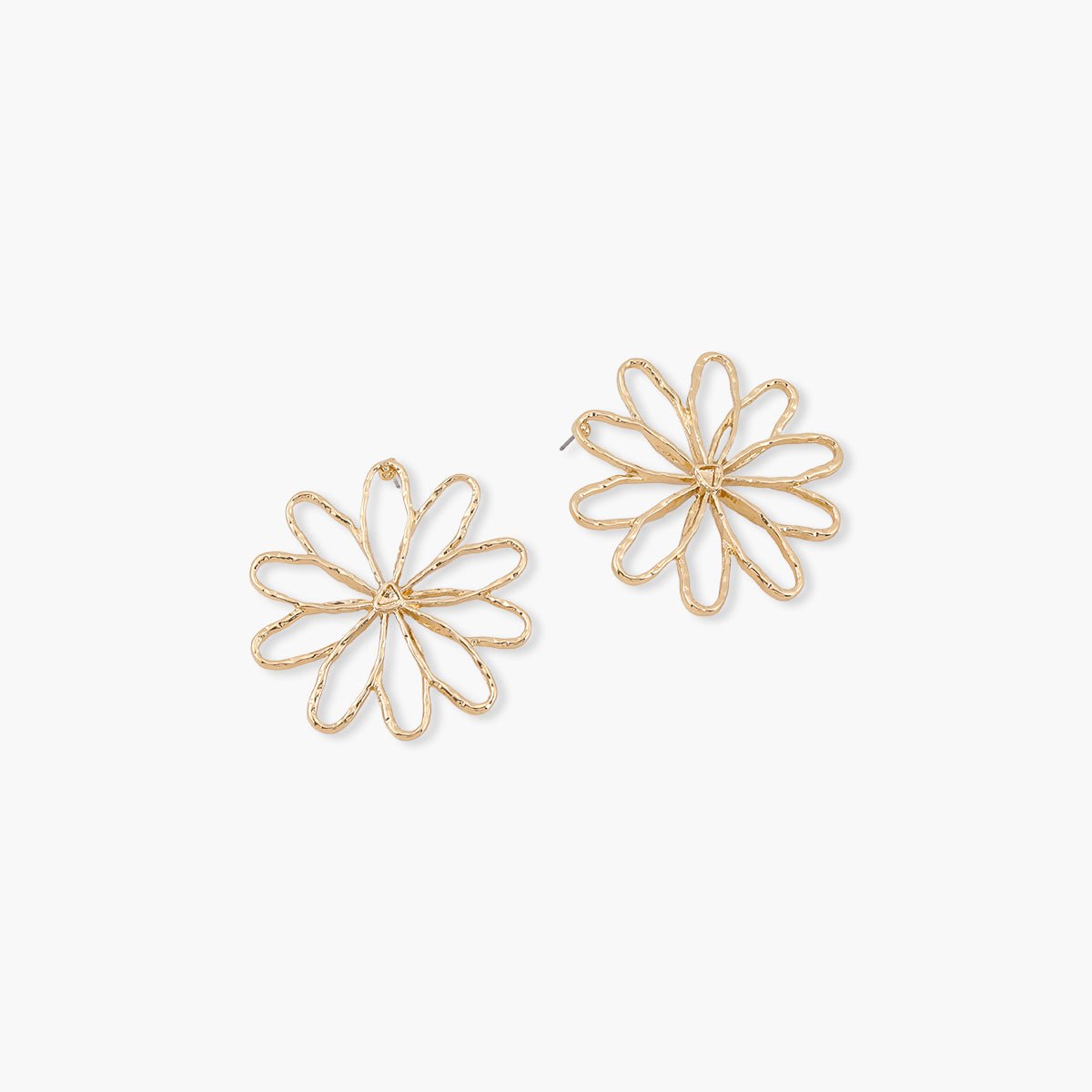 Boucles d'oreilles fleurs filaires dorées doré, BALABOOSTE