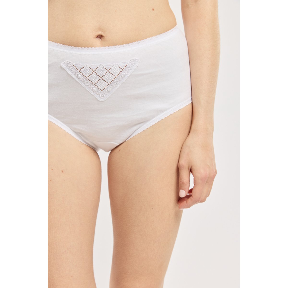Culotte taille haute en coton peigné doelan blanc 2241, ARMOR-LUX
