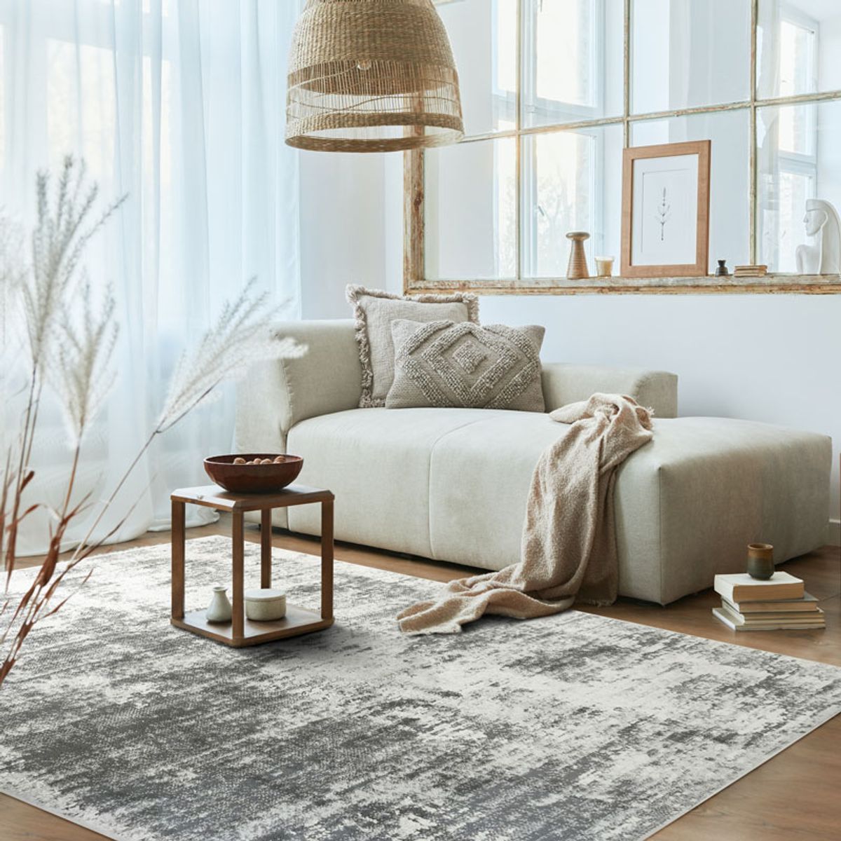 Tapis salon extra-doux brume VESTALE BRUMES gris, THE DECO FACTORY