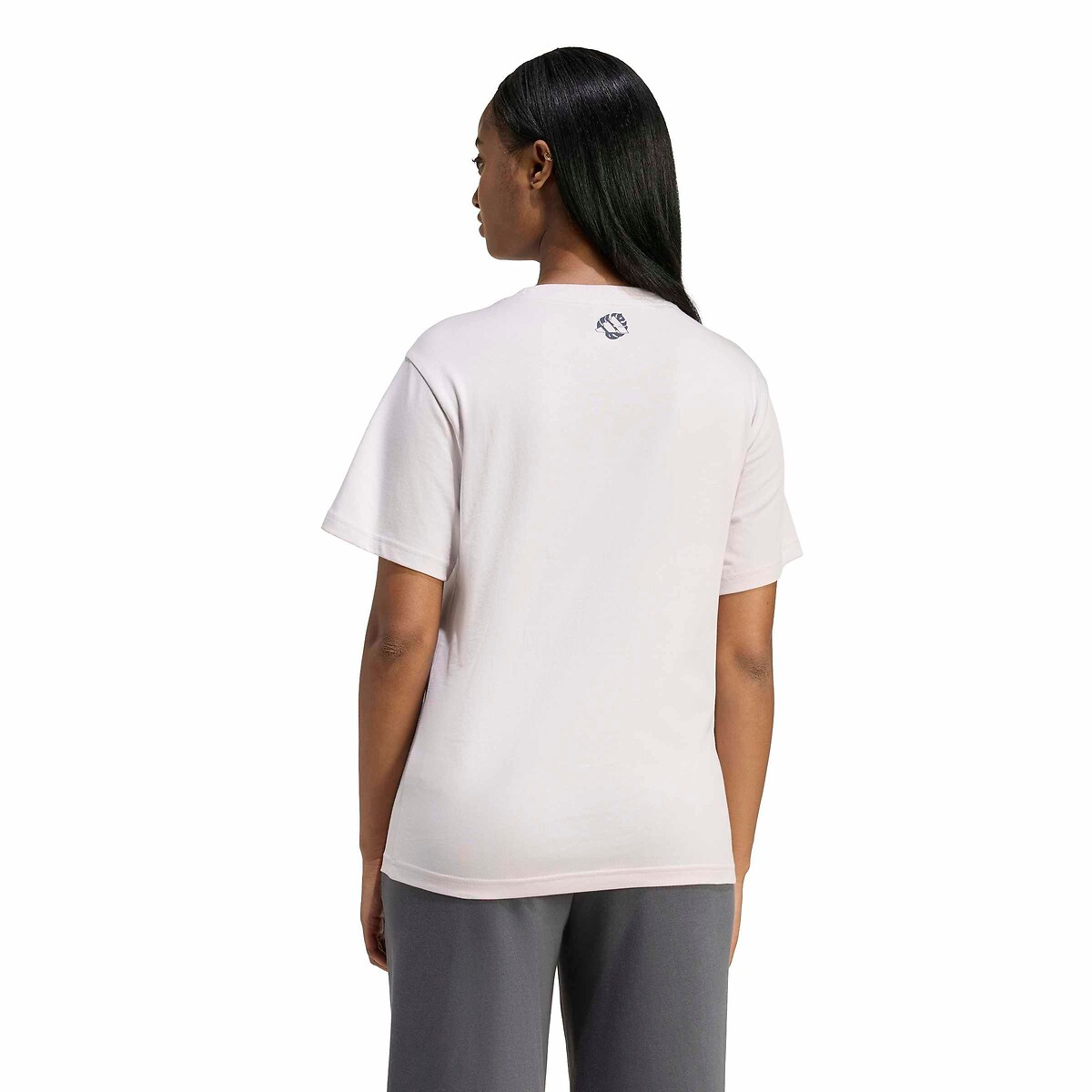 Los T-shirt met logo in luipaardprint, Essentials grijs/luipaard, ADIDAS SPORTSWEAR