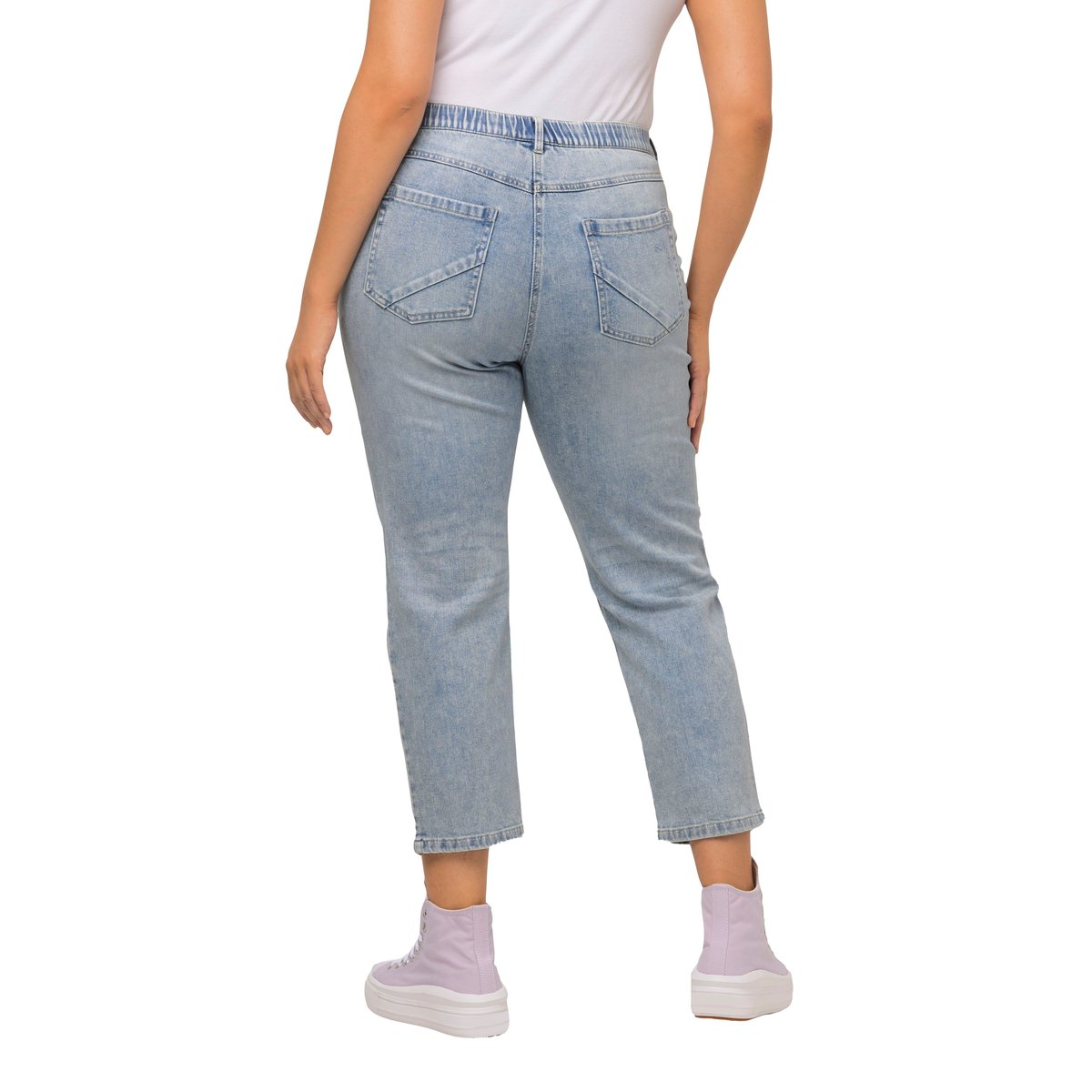 Jean boyfriend 7/8, dégradé de couleur bleu clair, ULLA POPKEN