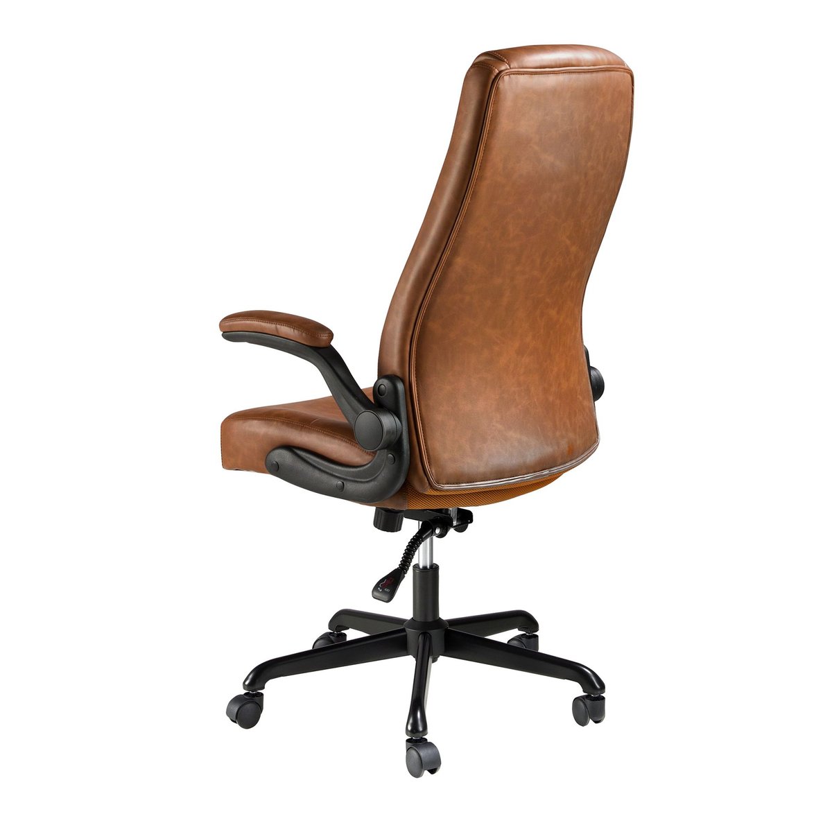 Fauteuil de bureau pivotant en similicuir marron | noir, ANGEL CERDA