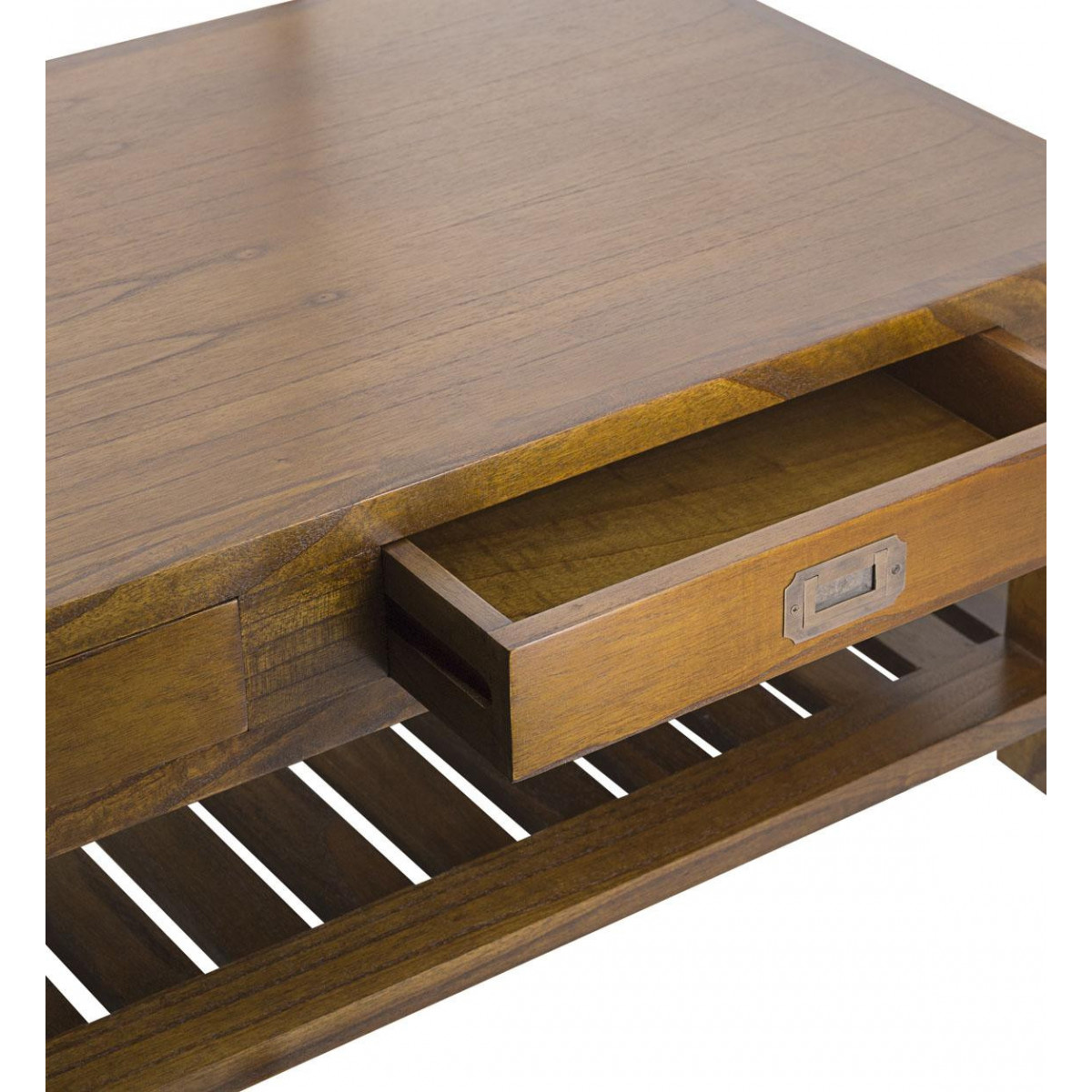 Table basse 2 tiroirs bronze - ONÉLINE marron, DECORATION D’AUTREFOIS