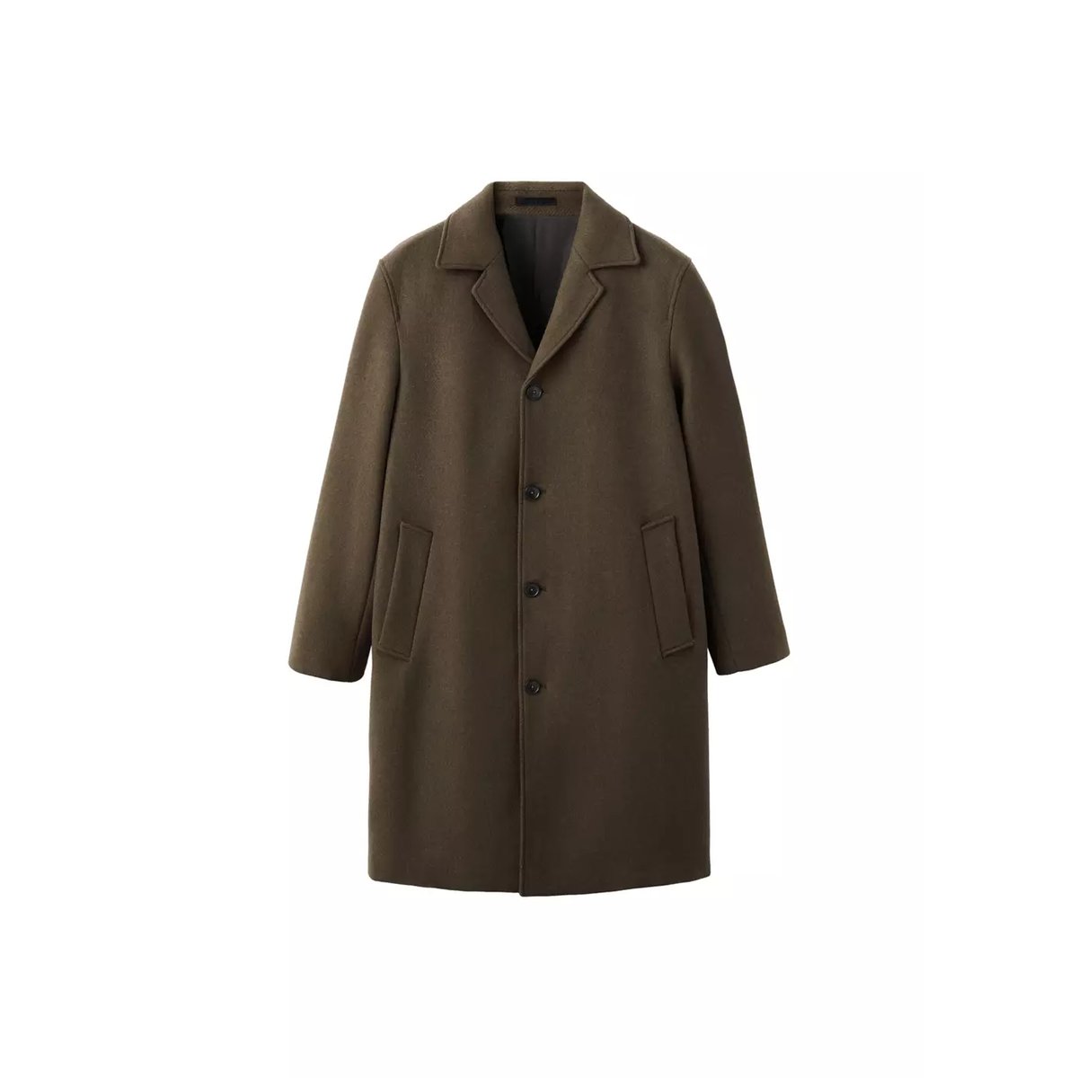 Manteau classique laine mélangée marron, MANGO MAN