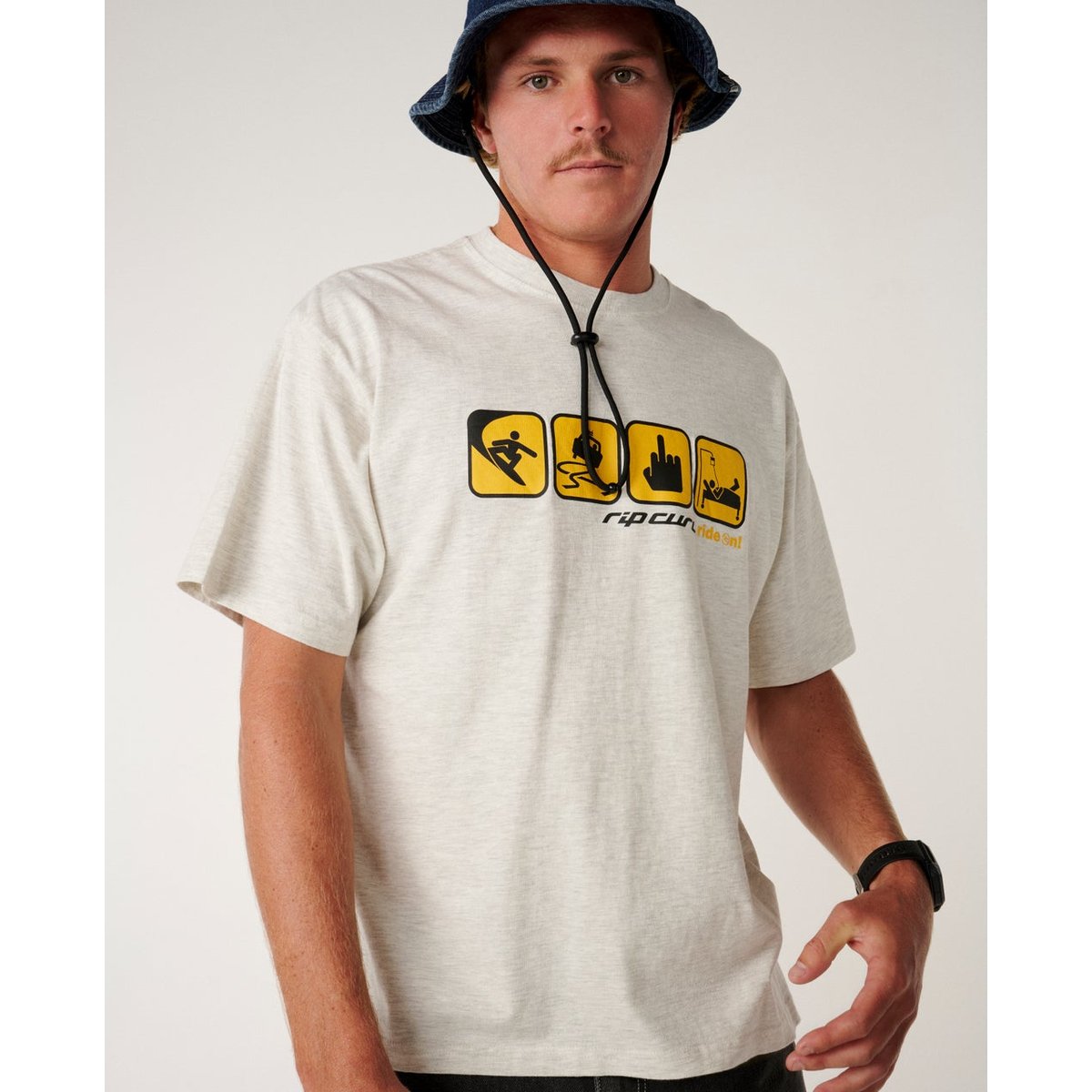 T-shirt ARCHIVE Ride On Boxy sports marle, RIP CURL