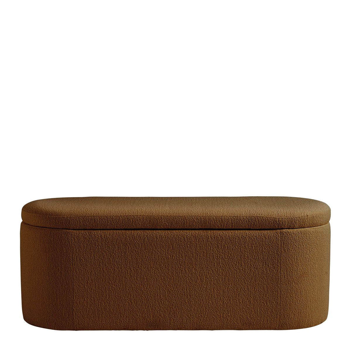 Banc coffre LISETTE velours marbré tabac, BLANC D’IVOIRE