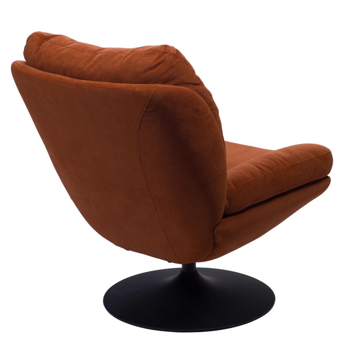 Fauteuil en tissu taupe avec piètement noir Magnum orange, AMADEUS