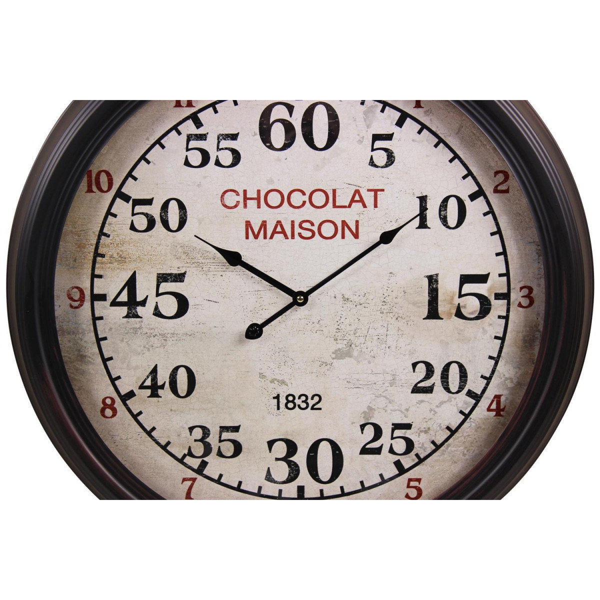 Horloge ancienne murale chocolat maison blanc, DECORATION D’AUTREFOIS