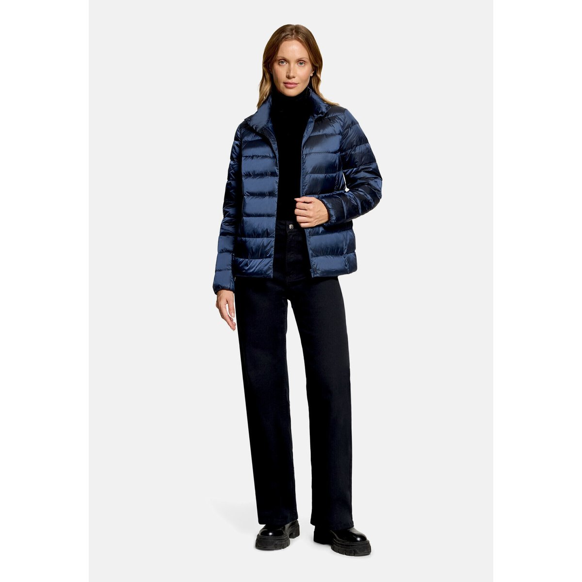 Doudoune surpiquée à col droit dress blues, BETTY BARCLAY