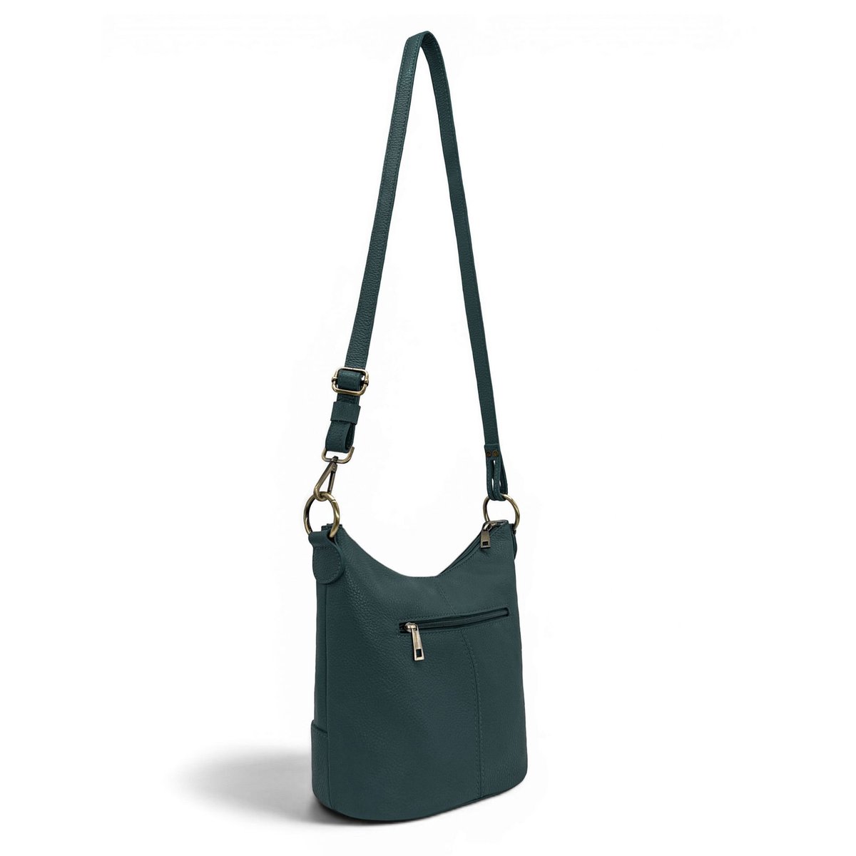 Sac seau en cuir grainé italien BEAUBOURG vert canard, OH MY BAG