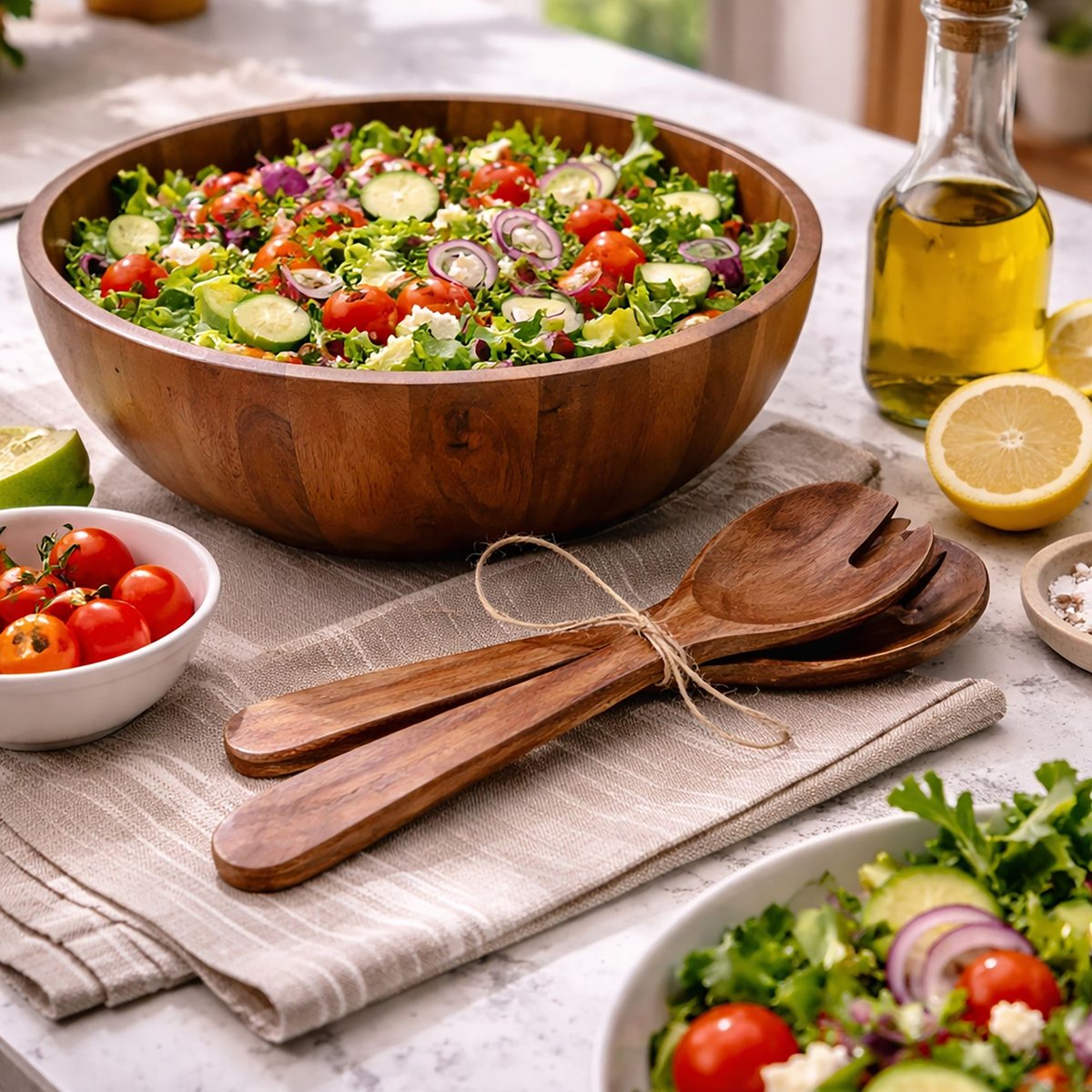 Set de couvert à salade 30,5cm en bois d'acacia, COPA naturel, NOVASTYL