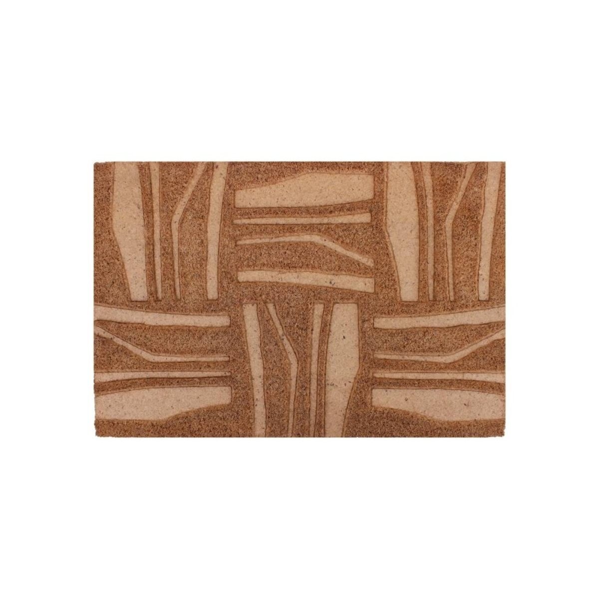 Paillasson embossé motifs primitifs 40x60cm marron, ORNAMI