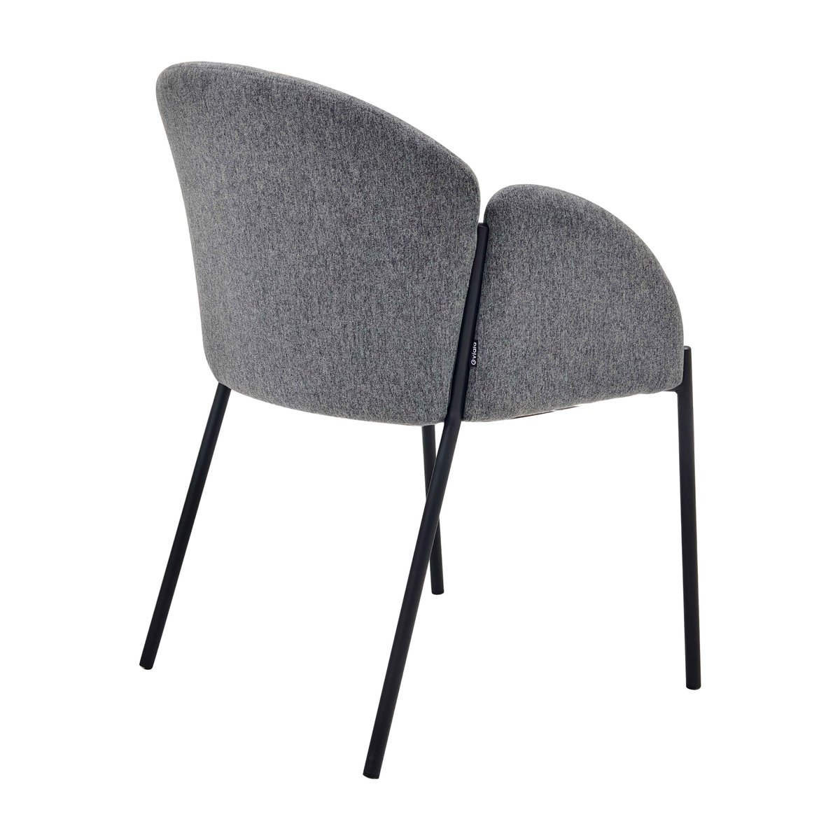 Lot de 2 chaises en tissu, AVA gris anthracite, OVIALA