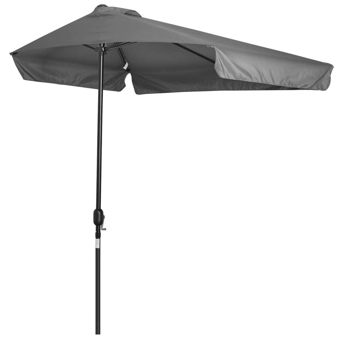 Parasol demi-circulaire Métal Marron gris, OUTSUNNY