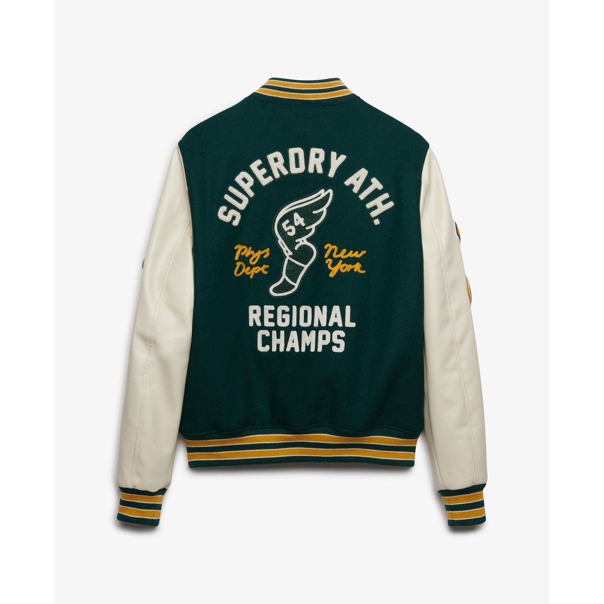 Veste Universitaire à Patchs Vintage vert pin foncé/avoine, SUPERDRY