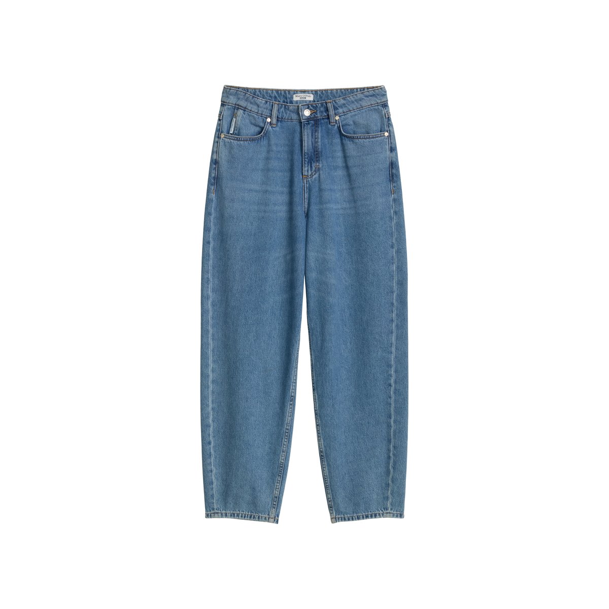 Jeans modèle Stine relaxed barrel cropped en pur coton bleu moyen, MARC O’POLO DENIM