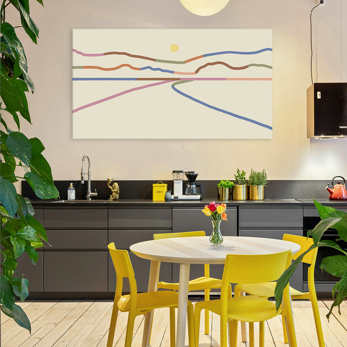 Tableau horizon en toile imprimée, 200x110 cm couleurs, ACTE DECO