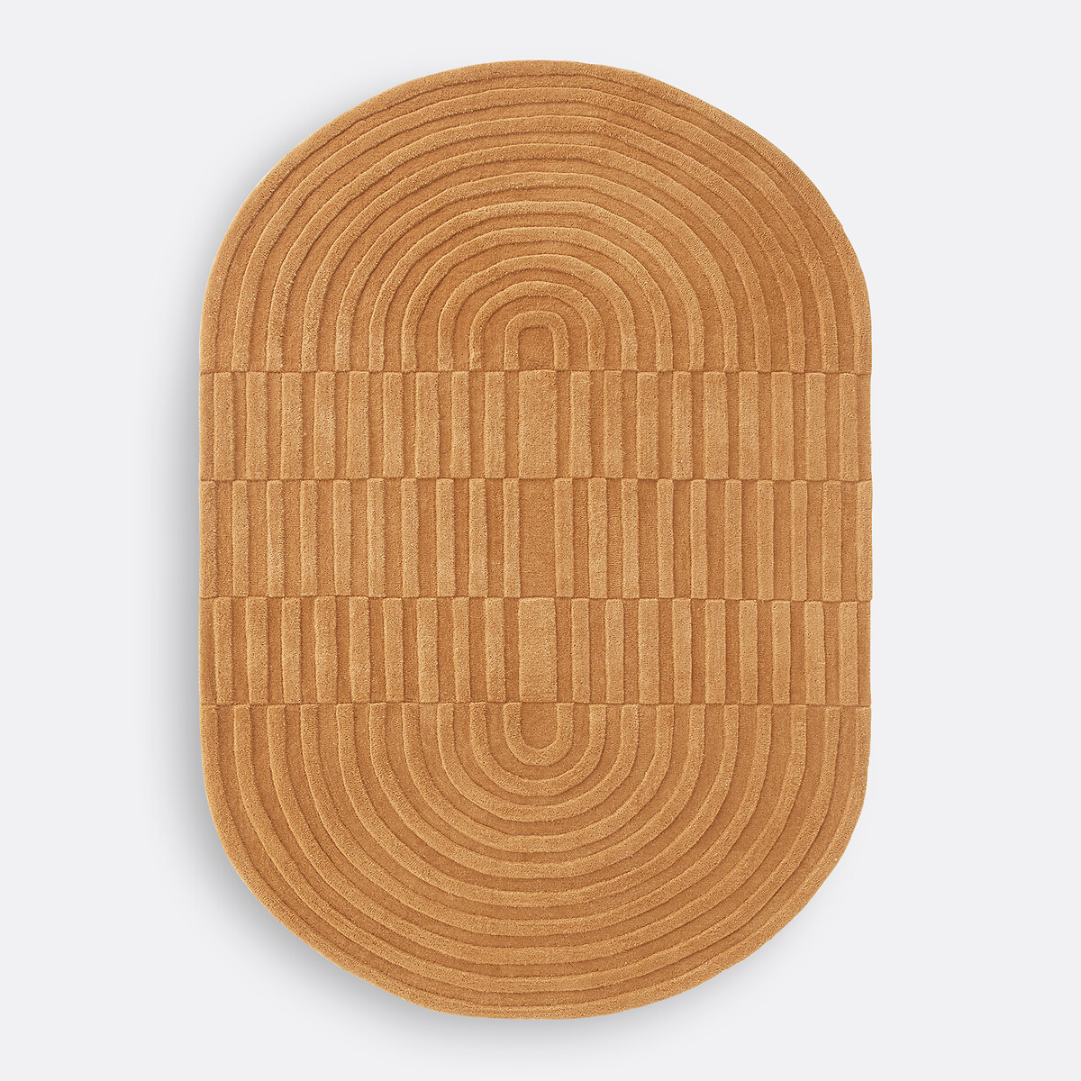 Tapis ovale en laine, Malko caramel, LA REDOUTE INTERIEURS