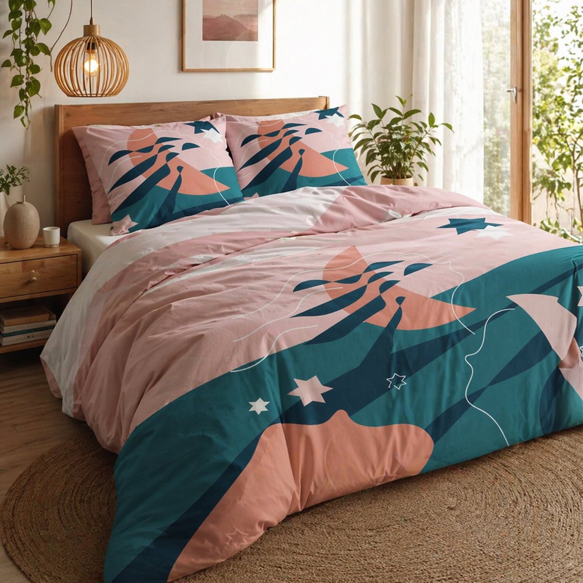 Parure housse de couette coton, Heol multicolore, C DESIGN HOME TEXTILE