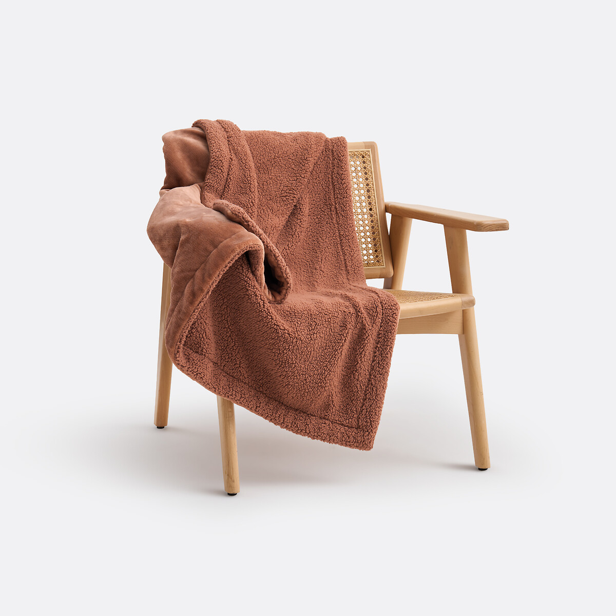 Plaid polaire et sherpa, Maxine rose praline, LA REDOUTE INTERIEURS