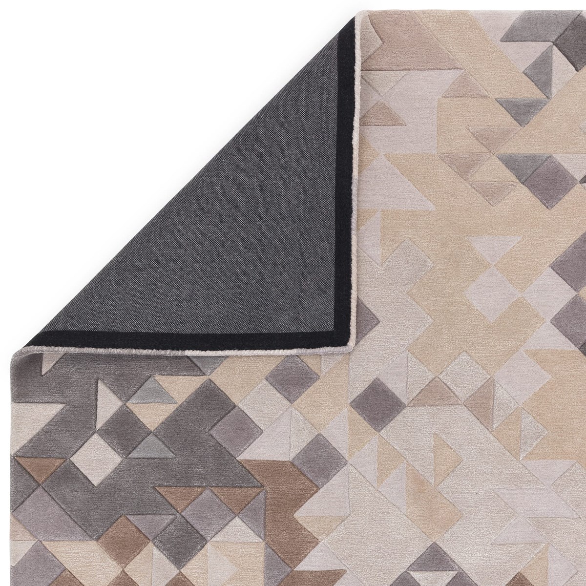 Tapis salon et chambre moderne tufté main MYSTERIA gris, NOVATREND