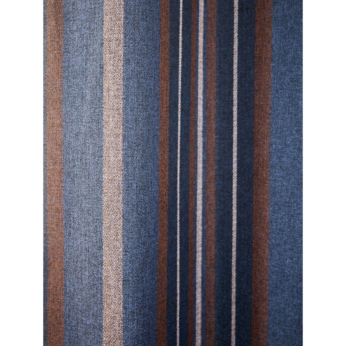 Rideaux doublés à œillets et rayures tissées bleu marine/brun, NEXT