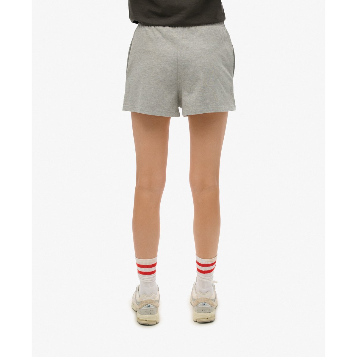 Athletic Essentials Short coupe ajustée gris chiné, SUPERDRY