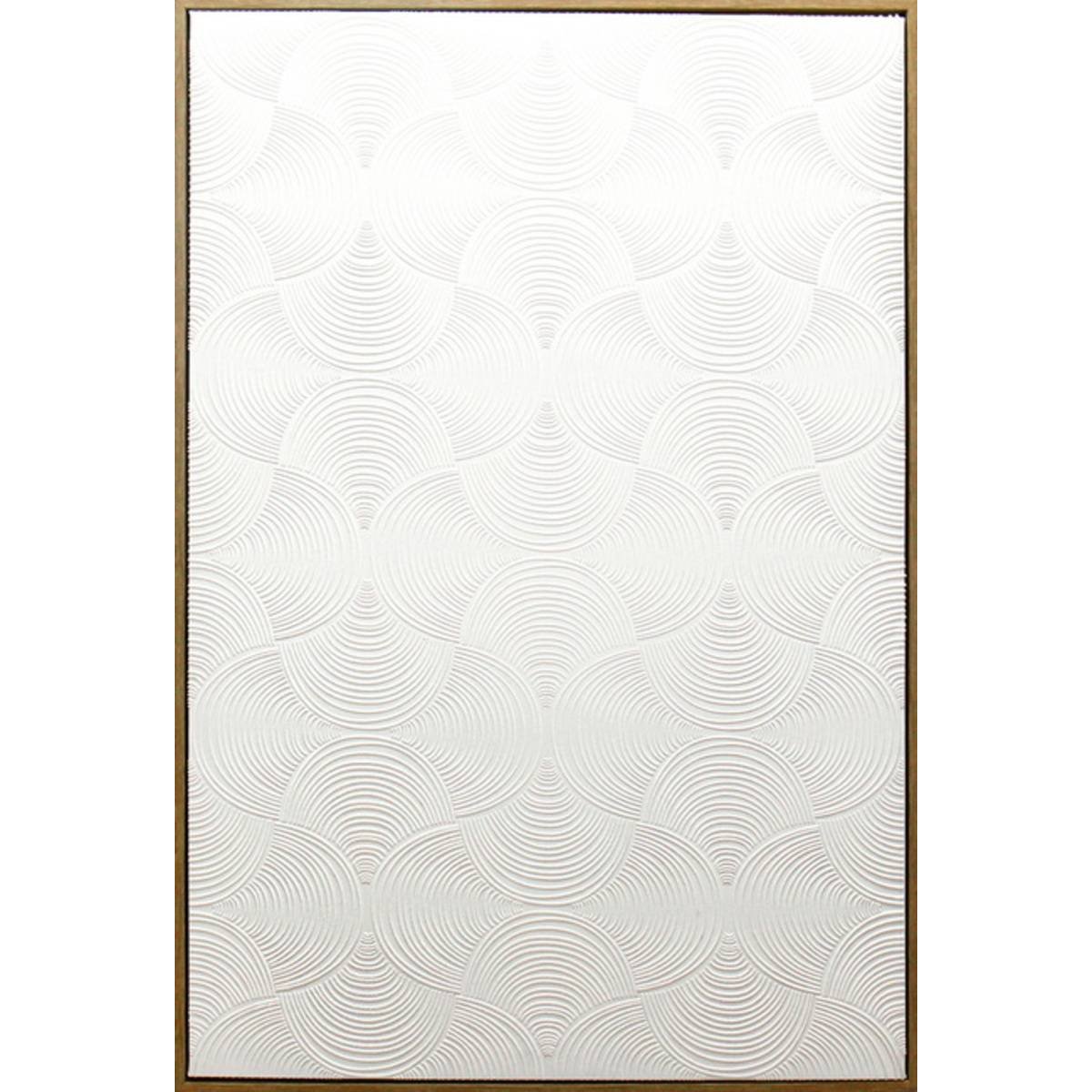 Toile 3D motifs abstraits relief MARILOU blanc, ATMOSPHERA