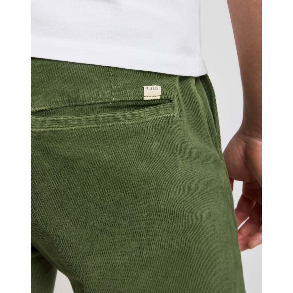 PANTALON CHINO VELOURS ROYPIZA vert, PULLIN