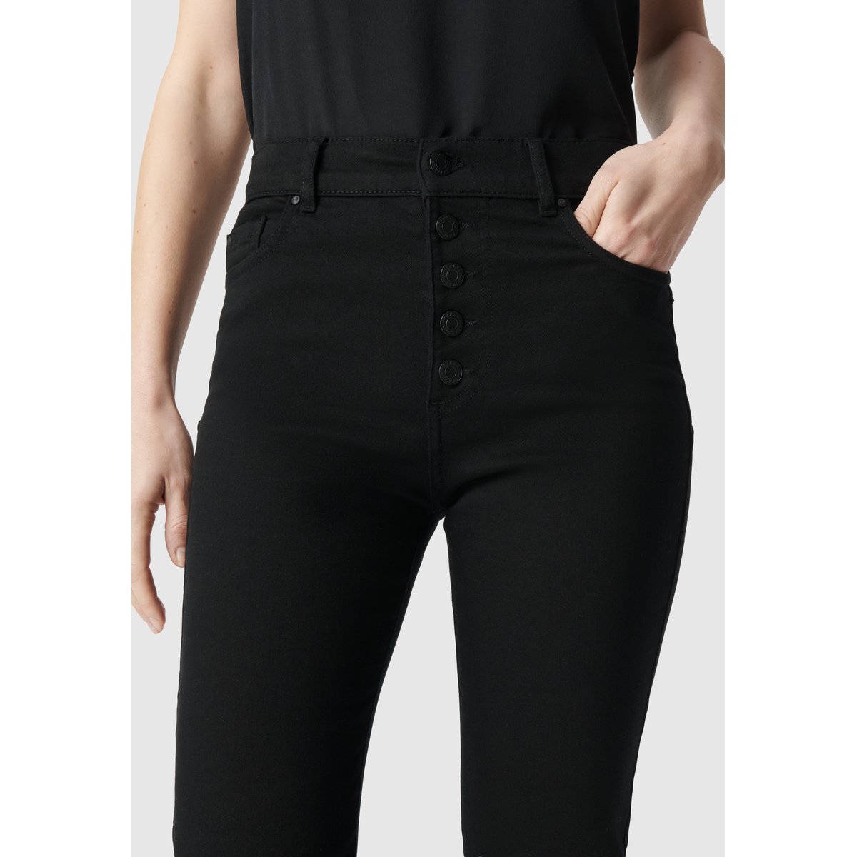 Jean flare taille haute Waterless JODIE noir, IKKS