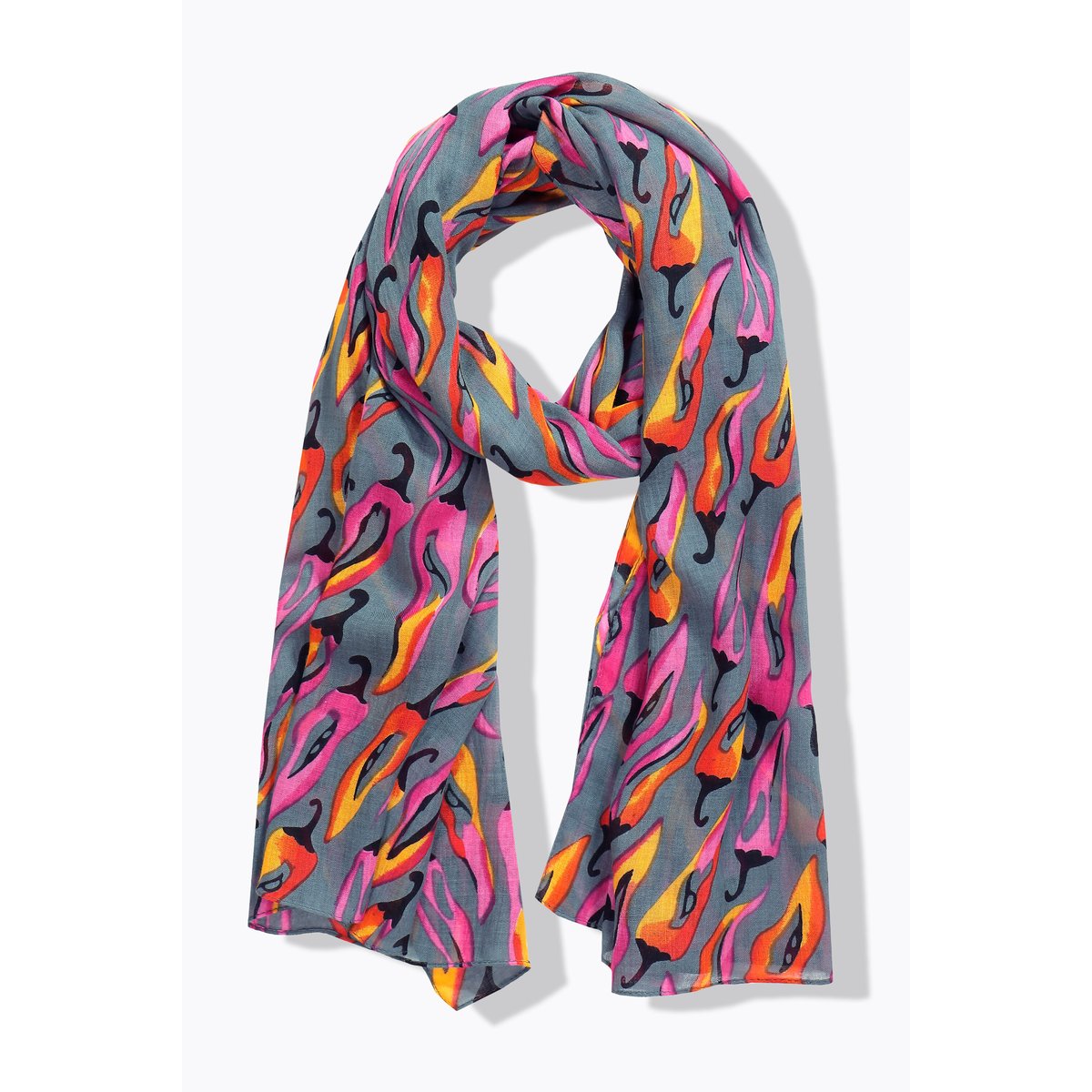 Foulard, motif piments rose vif, ULLA POPKEN