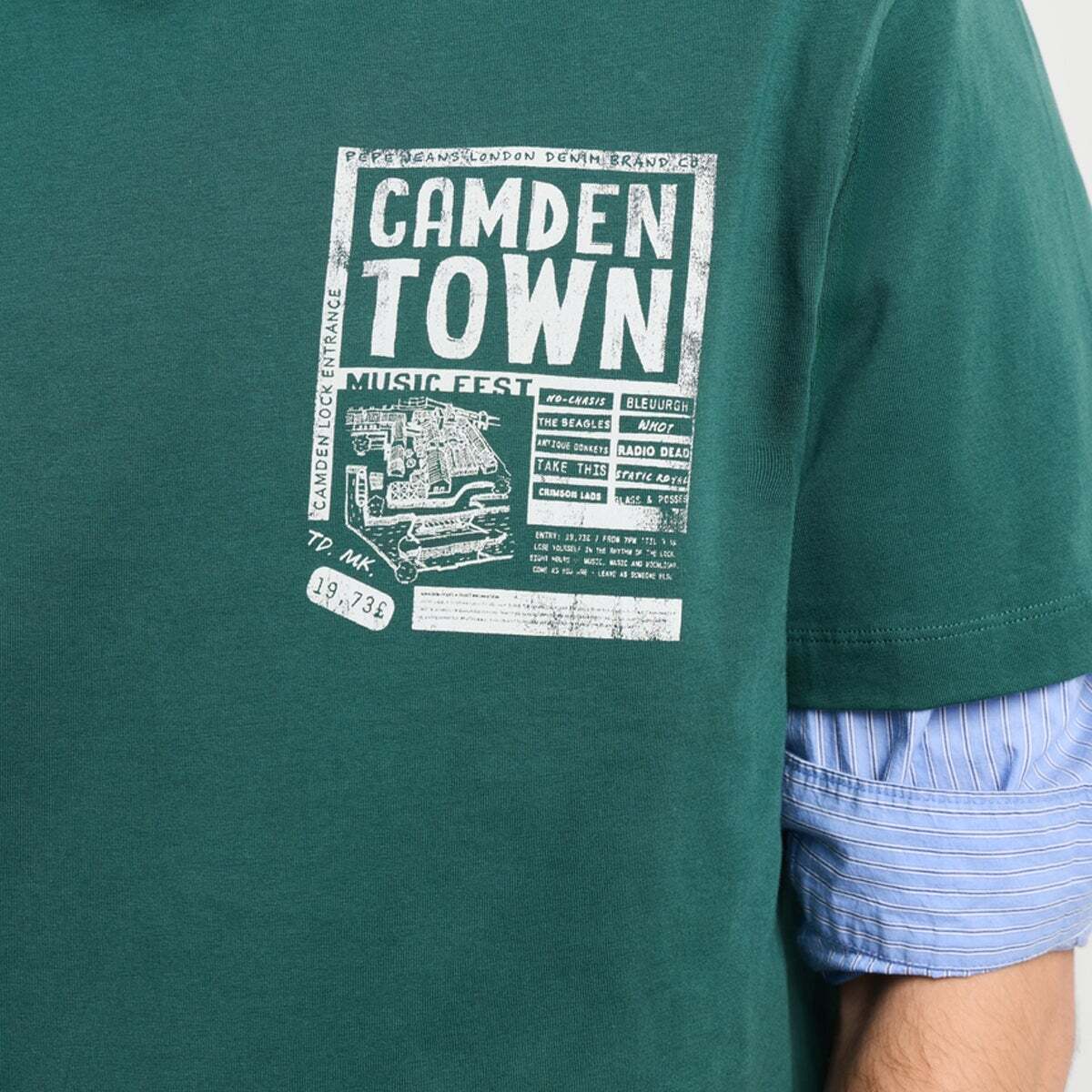 T-Shirt Coupe Regular Avec Imprimé Graphique richmond green, PEPE JEANS