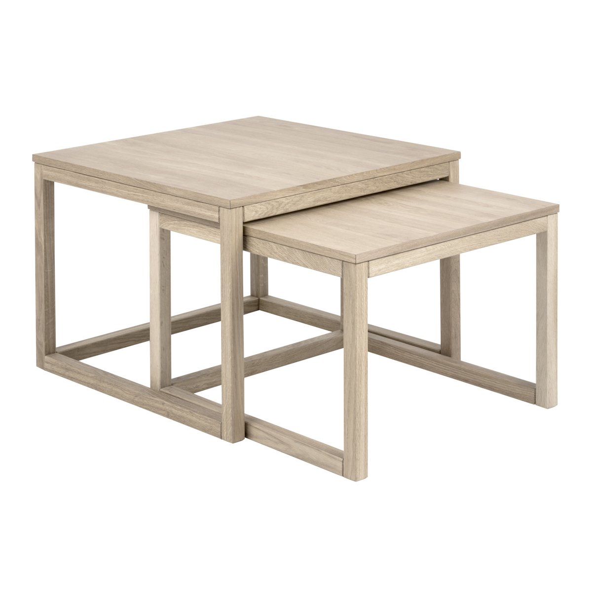 Table basse gigogne en chêne 70cm - CORNER chêne blanchi, HELLIN, DEPUIS 1862