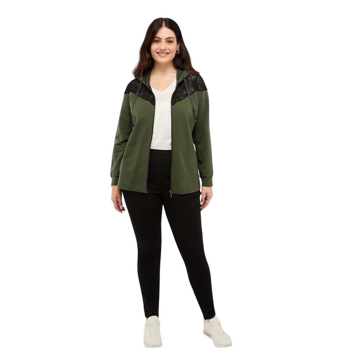 Jeggings tout noir avec taille élastiquée noir, FIORELLA RUBINO