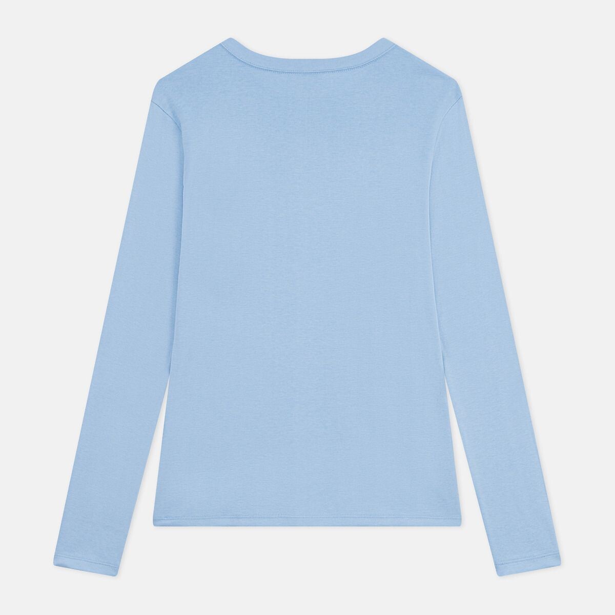 T-shirt with Long Sleeves and Crew Neck sky blue, PETIT BATEAU