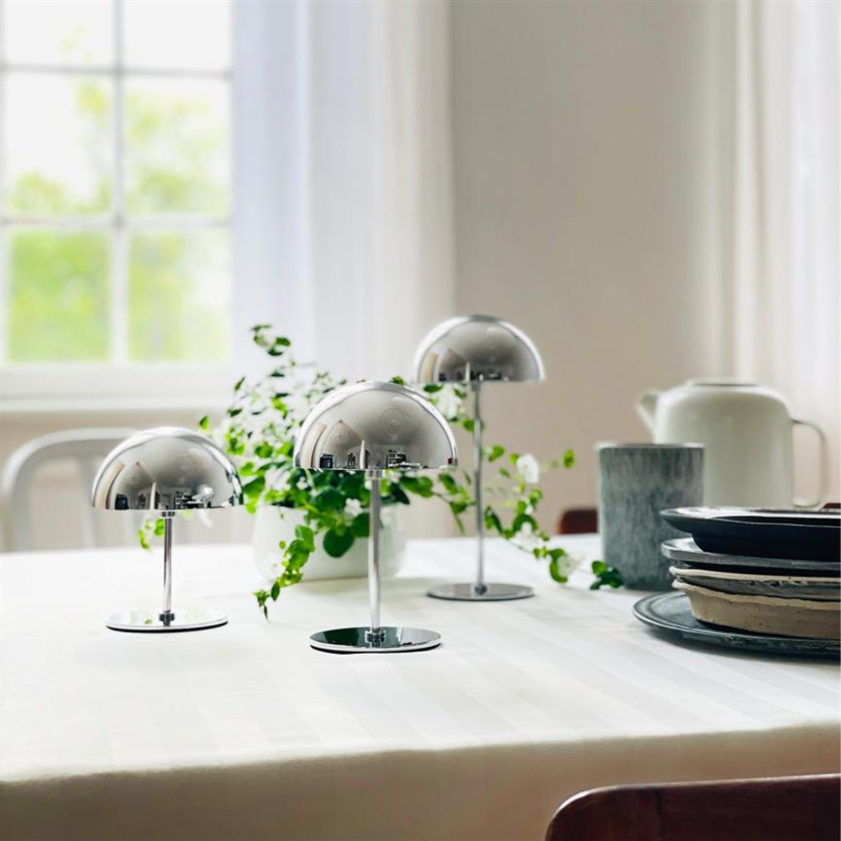 Lampe à poser LED ALONG - paquet de 3 chromé, DYBERG LARSEN
