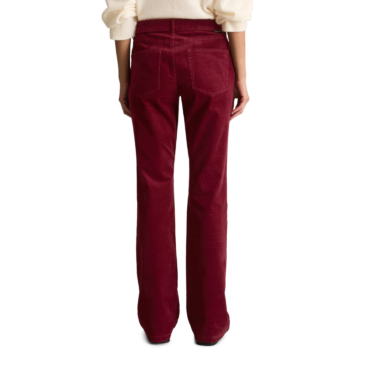 Pantalon en velours côtelé modèle Nella, coupe bootcut en mélange de coton bio extensible rouge, MARC O’POLO DENIM